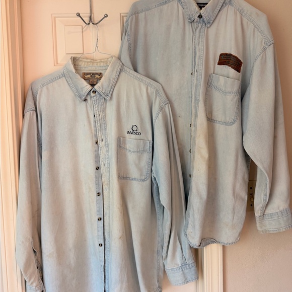 Lot of 2 Chambray Shirts – Men’s XL – Distressed / Workwear / Worn-In - Picture 15 of 15